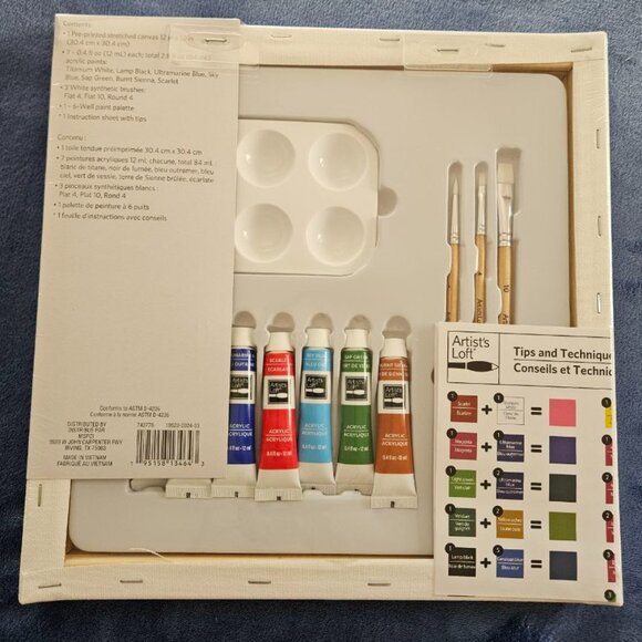 Artist's Loft - Canvas Painting Kit Eiffel Tower Paris France 12 x 12 in - Picture 5 of 7